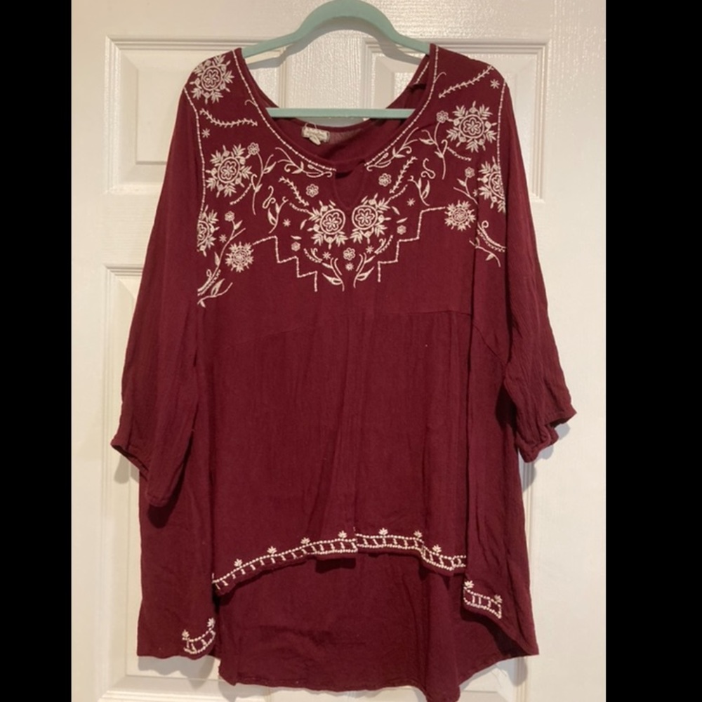 Eyeshadow - 2x Maroon Blouse with Embroidery